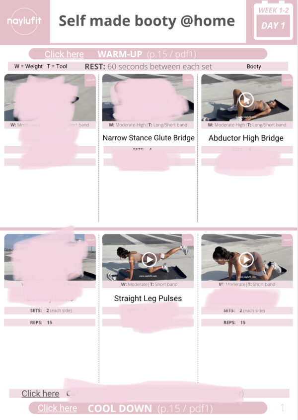Self Made Booty @Home - 8 week home workout program - Image 4